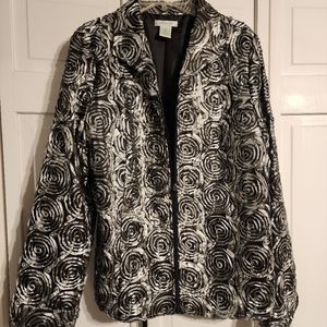 Laura Ashley Jacket. Size Medium. Silver and black